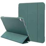 For iPad mini 6 3-Fold Holder Shockproof Leather Smart Tablet Case(Dark Green)