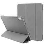 For iPad mini 6 3-Fold Holder Shockproof Leather Smart Tablet Case(Grey)