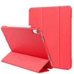 For iPad mini 6 3-Fold Holder Shockproof Leather Smart Tablet Case(Red)
