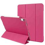 For iPad mini 6 3-Fold Holder Shockproof Leather Smart Tablet Case(Rose Red)