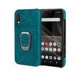 For Sony Xperia Ace II Ring Holder PU Phone Case(Cyan)