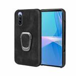 For Sony Xperia 10 III Ring Holder PU Phone Case(Black)