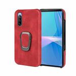 For Sony Xperia 10 III Ring Holder PU Phone Case(Red)