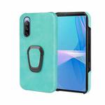 For Sony Xperia 10 III Ring Holder PU Phone Case(Mint Green)