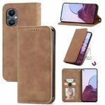 For OnePlus Nord N20 5G Retro Skin Feel Magnetic Leather Case(Brown)