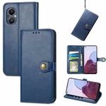 For OnePlus Nord N20 5G Solid Color Leather Buckle Phone Case(Blue)