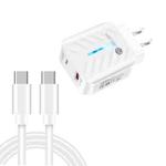PD03 20W PD3.0 + QC3.0 USB Charger with Type-C to Type-C Data Cable, US Plug(White)