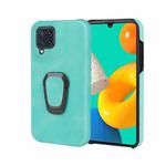 Ring Holder PU Phone Case For Samsung Galaxy M32(Mint Green)