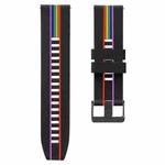 For Huawei Watch GT Runner Rainbow Silicone Watch Band (Black)
