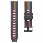 For Huawei Watch GT3 46mm Rainbow Silicone Watch Band (Grey)