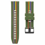 For Huawei Watch 3 Rainbow Silicone Watch Band (Army Green)