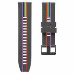 For Huawe Watch GT 2 46mm Rainbow Silicone Watch Band (Grey)