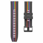 For Honor Magic Watch 2 46mm Rainbow Silicone Watch Band (Grey)