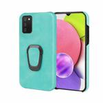 Ring Holder PU Phone Case For Samsung Galaxy A03s 164mm(Mint Green)