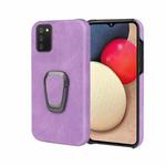 Ring Holder PU Phone Case For Samsung Galaxy A02s 166mm(Purple)