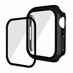 For Apple Watch Series 8 / 7 45mm ENKAY Hat-Prince 2 in 1 PC Frame + 9H Tempered Glass Case(Black)