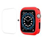 ENKAY  TPU Case  + Full Coverage PET Screen Protector For Apple Watch Series 8 / 7 41mm(Red)