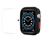 ENKAY  TPU Case  + Full Coverage PET Screen Protector For Apple Watch Series 8 / 7 45mm(Black)