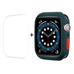 ENKAY  TPU Case  + Full Coverage PET Screen Protector For Apple Watch Series 8 / 7 45mm(Deep Green)