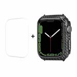 For Apple Watch Series 8 / 7 45mm ENKAY Carbon Fiber PC Case + Full Coverage PET Screen Protector