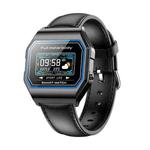 KW18 IP67 0.96 inch Leather Watchband Color Screen Smart Watch(Black)