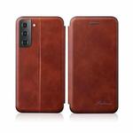 For Samsung Galaxy S22 5G  Retro Texture Magnetic Leather Case(Brown)