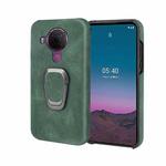 For Nokia 5.4 Ring Holder PU Phone Case(Dark green)