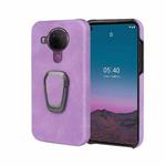 For Nokia 5.4 Ring Holder PU Phone Case(Purple)