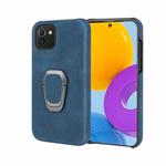 Ring Holder PU Phone Case For Samsung Galaxy A03 164mm(Blue)