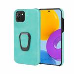 Ring Holder PU Phone Case For Samsung Galaxy A03 164mm(Mint Green)