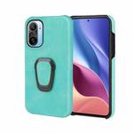 Ring Holder PU Phone Case For Xiaomi Redmi K40 / K40 Pro / K40 Pro+ / Poco F3 / Mi 11i / Mi 11X Pro / Mi 11X(Mint Green)