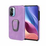 Ring Holder PU Phone Case For Xiaomi Redmi K40 / K40 Pro / K40 Pro+ / Poco F3 / Mi 11i / Mi 11X Pro / Mi 11X(Purple)