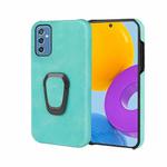 Ring Holder PU Phone Case For Samsung Galaxy M52 5G(Mint Green)