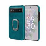 For Google Pixel 6a Ring Holder PU Phone Case(Cyan)