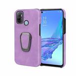 Ring Holder PU Phone Case For OPPO A53 2020 / A32 2020(Purple)