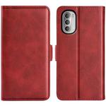 For Motorola Moto G51 5G Dual-side Magnetic Buckle Leather Phone Case(Red)