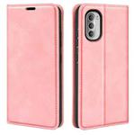 For Motorola Moto G51 5G Retro-skin Magnetic Suction Leather Phone Case(Pink)