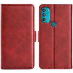 For Motorola Moto G71 5G Dual-side Magnetic Buckle Leather Phone Case(Red)