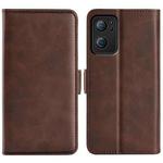For OPPO Reno7 5G / Find X5 Lite Dual-side Magnetic Flip Leather Case(Brown)