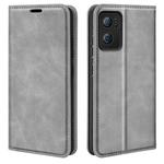 For OPPO Reno 7 5G Retro-skin Magnetic Suction Leather Phone Case(Grey)