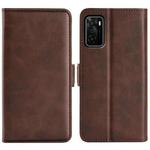 For OPPO A55S 5G Dual-side Magnetic Flip Leather Case(Brown)
