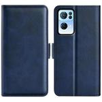 For OPPO Reno7 Pro 5G Dual-side Magnetic Flip Leather Case(Dark Blue)