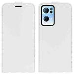 For OPPO Reno7 Pro 5G R64 Texture Vertical Flip Leather Phone Case(White)