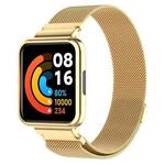 For Xiaomi Redmi Horloge 2 Stainless Steel Watch Band with Watch Frame(Gold)
