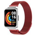 For Xiaomi Redmi Watch 2 Stainless Steel Watch Band with Watch Frame(Red)
