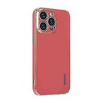 ENKAY Plated Gold Edge TPU Case for iPhone 13 Pro Max(Red)