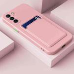 For Samsung Galaxy S22+ 5G Skin Feel Card Contrast Color Button TPU Phone Case(Pink)