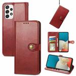 For Samsung Galaxy A53 5G Solid Color Leather Buckle Phone Case(Red)