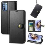 For Motorola Moto G31 Solid Color Leather Buckle Phone Case(Black)