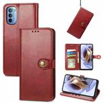 For Motorola Moto G31 Solid Color Leather Buckle Phone Case(Red)